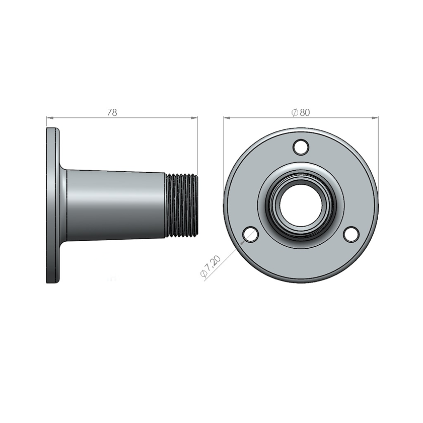 SCAN 1 Inch montagesteun G1"-11 voor SCAN Marine antennes