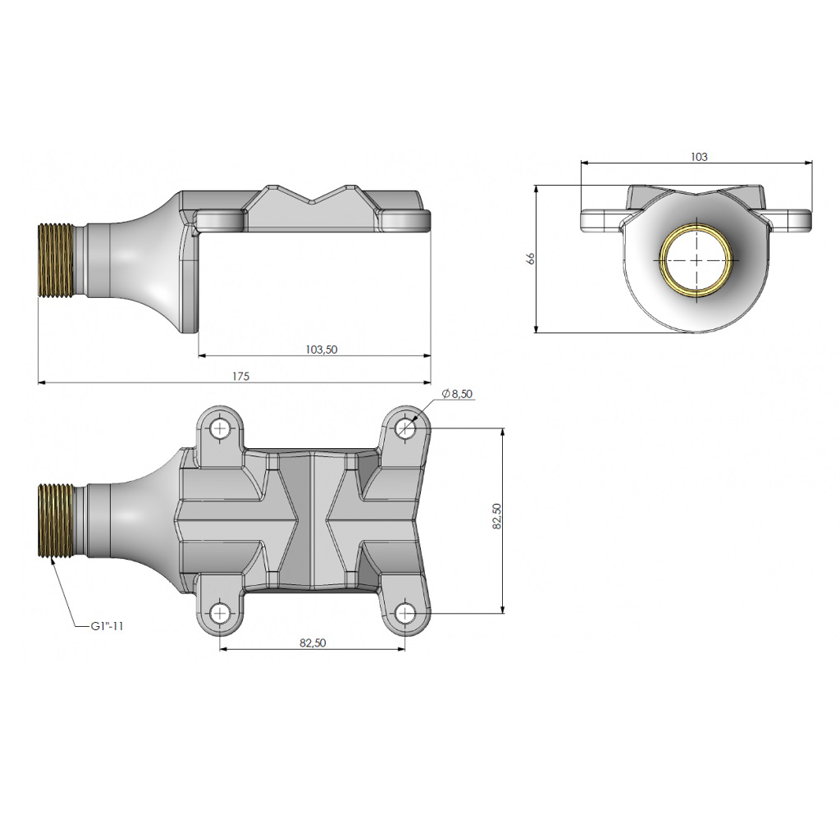 SCAN Mast Railing Antenna Support G1-11 for SCAN Marine Antennas