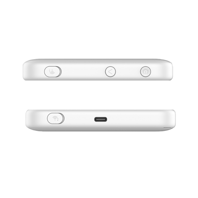 ZTE MF986D LTE CAT 12 mifi router side top and bottom view. Antenna TS9 connectors. Mifi-hotspot.