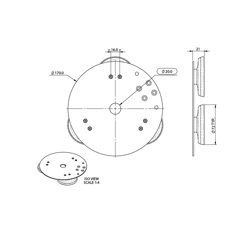 Panorama SAB 225 magnetic mounting plate for LPMM/LGMM mimo antennas