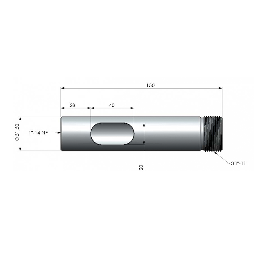 SCAN Adapter from 1 "-14NF to G1"-11 inch for Scan Marine Antennas
