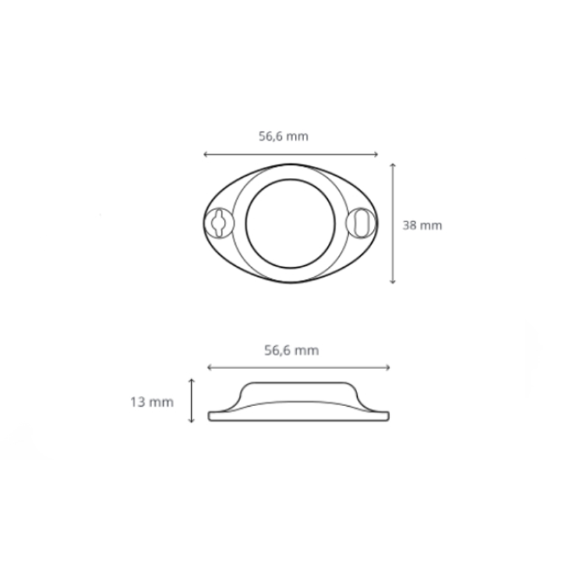 Teltonika BLE ID Eye Beacon BTSID1 dimensions.
