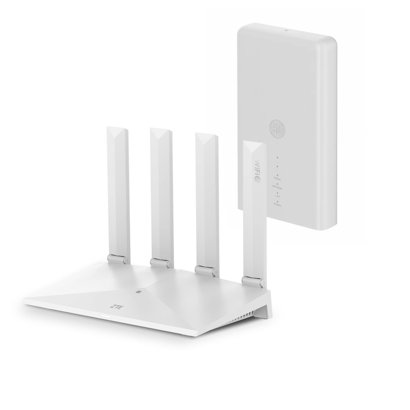 ZTE T3000 Wi-Fi 6/mesh router and MC889 5G 4x4 MIMO antenna