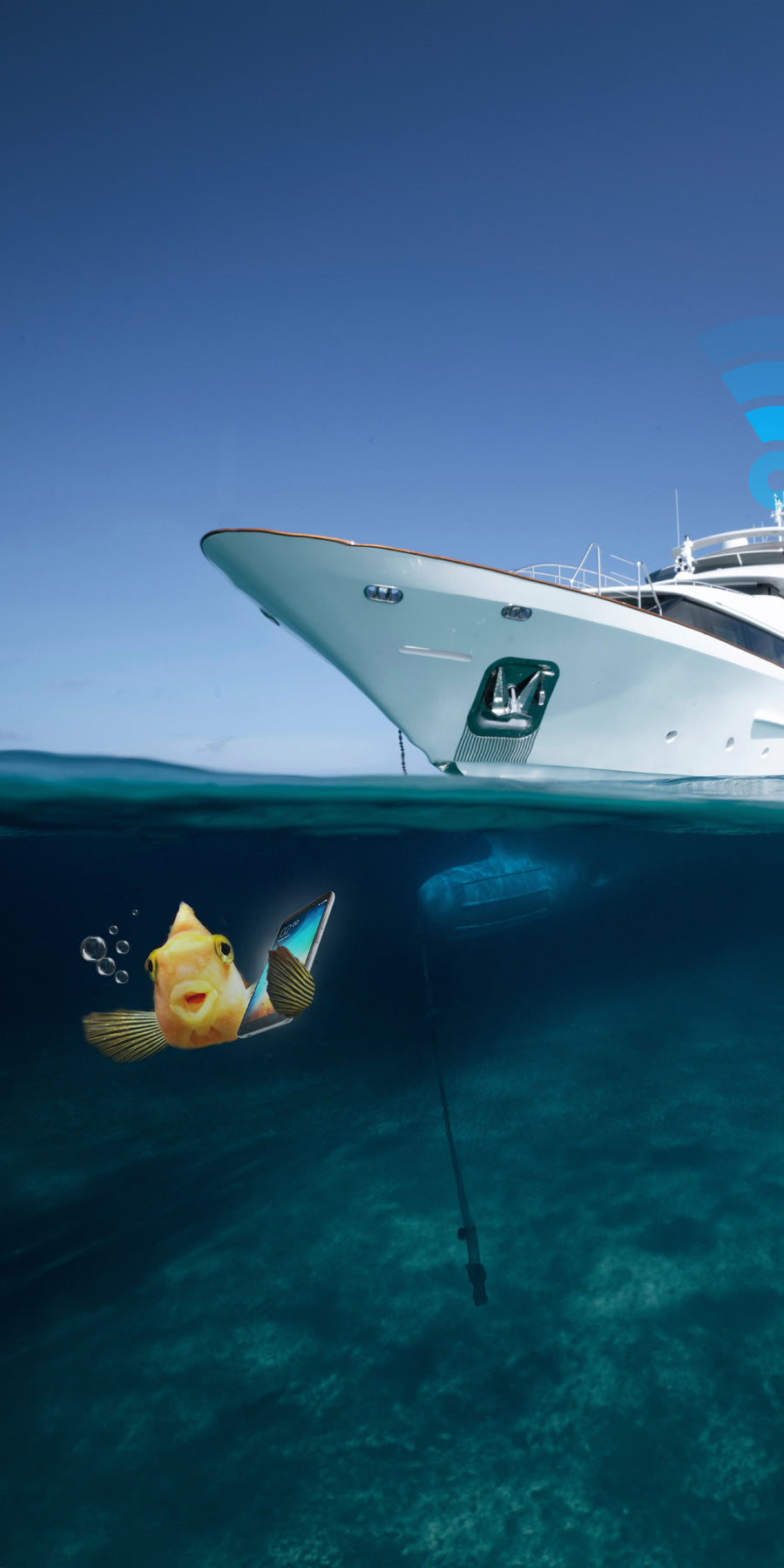 Mifi-hotspot mobile internet at sea. 900x1800