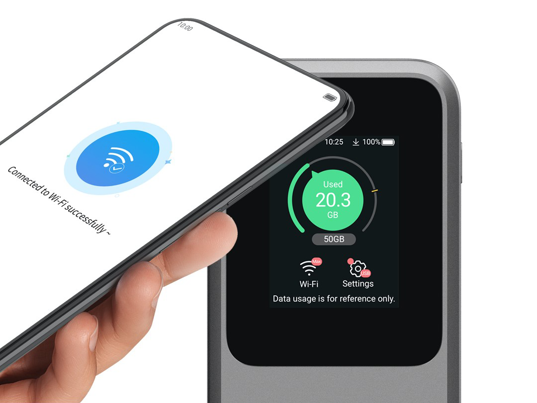ZTE MU5120 mobile 5G Wi-Fi 6 hotspot connect Wi-Fi view. Mifi-hotspot.